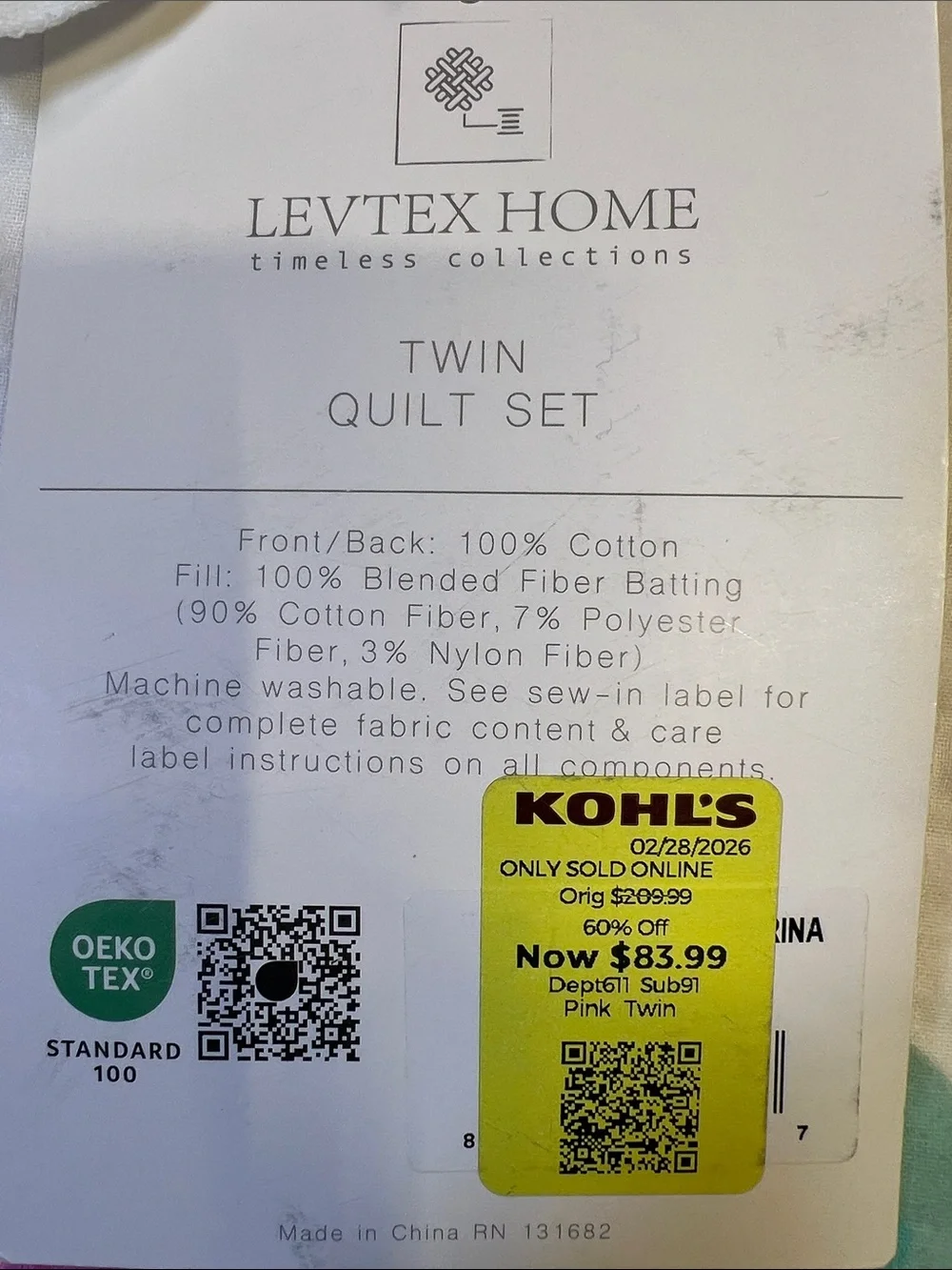 Levtex Mermaid Quilted Coverlet in White with Pink, Yellow & Teal